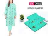 Elegant 2-Piece Embroidered Lawn Suit 2024 (DZ15940)