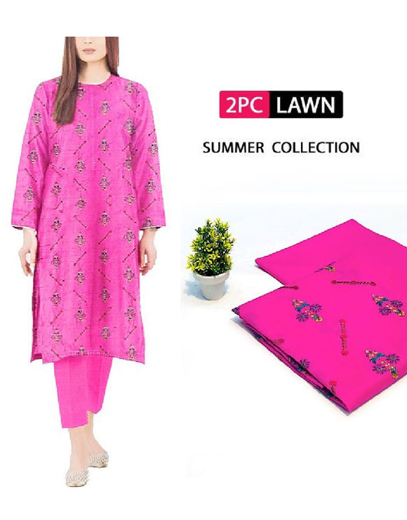 Elegant 2-Piece Embroidered Lawn Suit (DZ15942)