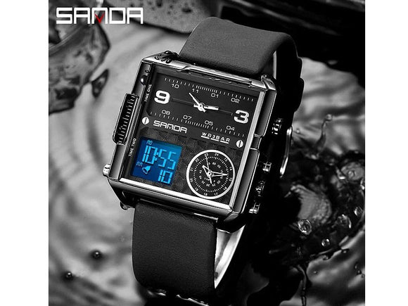 Original Sanda WR3BAR Men's Fashion Watch - Black (DZ15962)