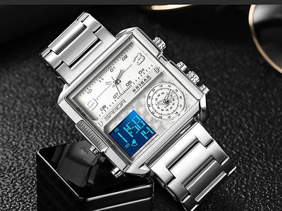 Original Sanda WR3BAR Men's Triple Time Stainless Steel Watch (DZ15988)