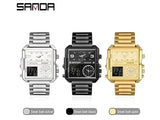 Original Sanda WR3BAR Men's Triple Time Stainless Steel Watch (DZ15989)