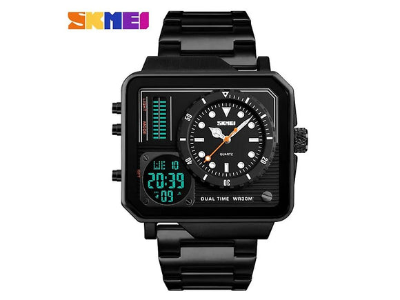 SKMEI Sports Dual Display Dial Stainless Steel Digital Watch WR30M (DZ16005)