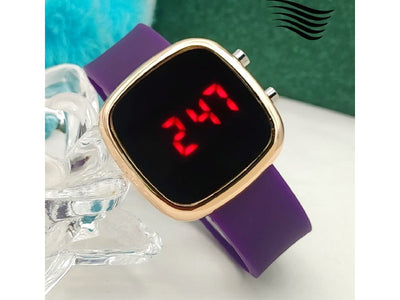 LED Rubber Strap Watch for Kids - Purple (DZ16014)