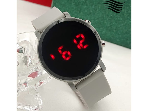 LED Touch Screen Rubber Strap Watch for Kids - Grey (DZ16019)