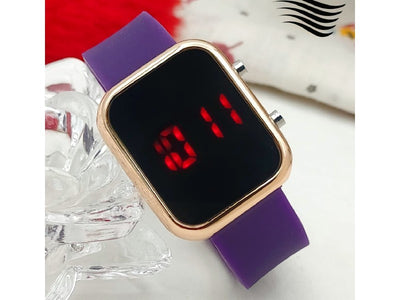 LED Rubber Strap Watch for Kids - Purple (DZ16027)