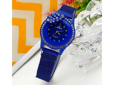 Noble Leaf Magnet Chain Fashion Watch for Ladies - Blue (DZ16063)