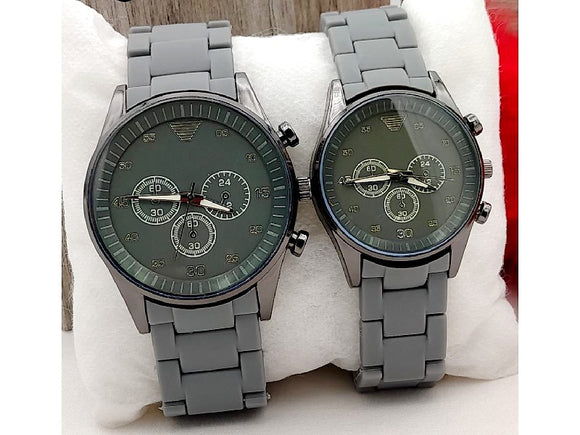 Pack of 2 Stylish Rubber Chain Watch for Couple (DZ16072)