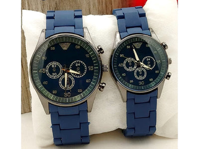 Pack of 2 Stylish Rubber Chain Watch for Couple (DZ16078)