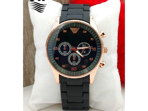 Stylish Rubber Chain Watch for Men - Black (DZ16080)
