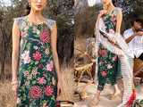 Heavy Embroidered Lawn Dress with Digital Print Silk Dupatta (DZ16089)