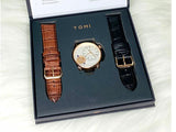 Original Tomi Face Gear Men's Watch with 2 Leather Strap + Box (DZ16158)