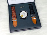 Original Tomi Face Gear Men's Watch with 2 Leather Strap + Box (DZ16161)