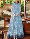 Luxury Handwork Heavy Embroidered Net Bridal Maxi Dress (DZ16250)