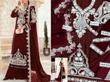 3D & Handwork Heavy Embroidered Chiffon Wedding Dress 2023 (DZ16297)