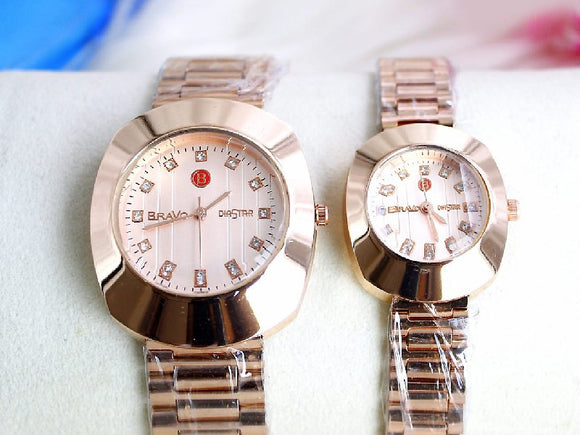 Pack of 2 Bravo Stainless Steel Chain Couple Watches (DZ16301)