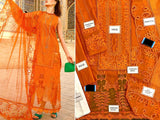 Luxury Schiffli Embroidered Lawn Dress with Cotton Net Dupatta (DZ16315)