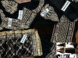 Embroidered Black Chiffon Maxi Dress with Embroidered Net Dupatta (DZ16358)