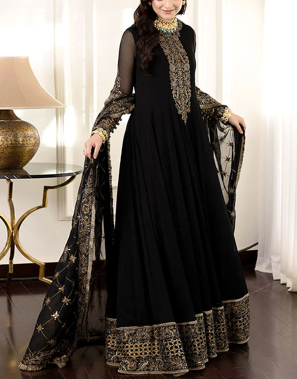 Net Party Black Long Frock Long Black Flowing Dress Elegant Black Gown For Women Stylish Net Party Black Long Frock Long Black Flowing Dress Elegant Black Gown For Women Stylish