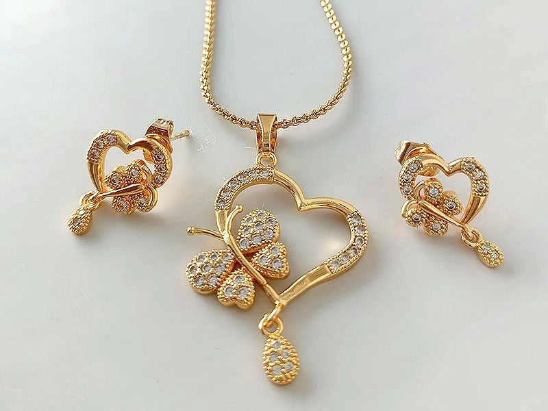 Elegant Heart Shape Necklace Set for Girls (DZ16359) –