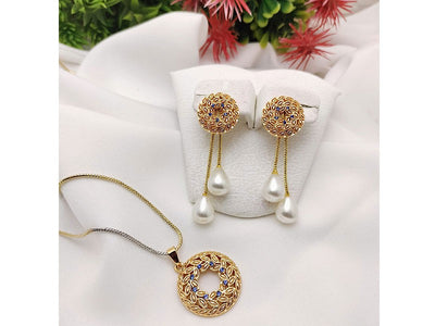 Elegant Gold Plated Locket Set (DZ16368)