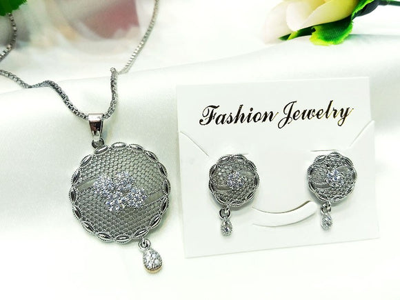 Stylish Silver Necklace Set for Girls & Women (DZ16397)