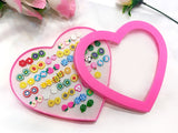 36 Pairs Mixed Color Cute Animal & Fruit Love Heart Stud Earrings Set for Girls (DZ16418)