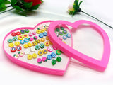 36 Pairs Mixed Color Cute Animal & Fruit Love Heart Stud Earrings Set for Girls (DZ16418)