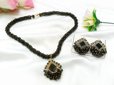 Elegant Mala Necklace Set with Earrings (DZ16420)