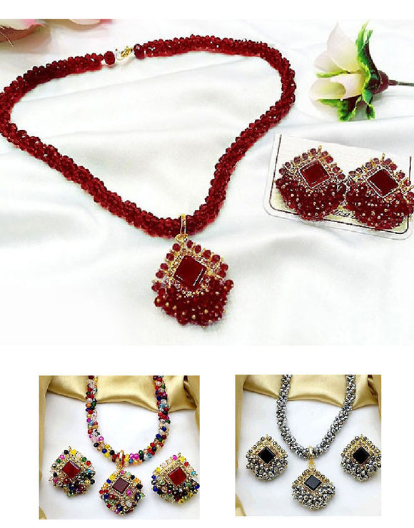 Elegant Mala Necklace Set with Earrings (DZ16442)