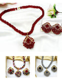 Elegant Mala Necklace Set with Earrings (DZ16442)