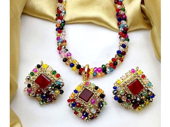 Elegant Mala Necklace Set with Earrings (DZ16451)