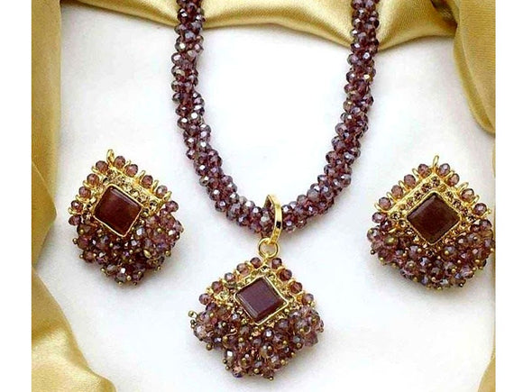 Elegant Mala Necklace Set with Earrings (DZ16454)