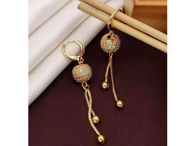 Elegant Golden Ball Shaped Earrings (DZ16455)