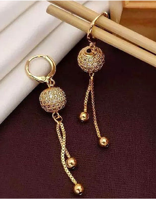 Elegant Golden Ball Shaped Earrings (DZ16455)