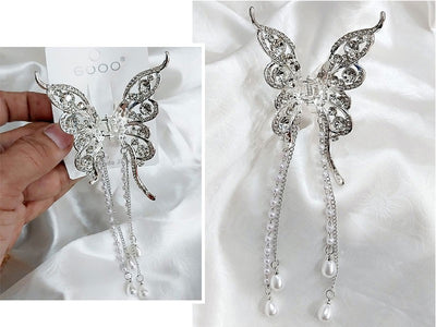 Stylish Butterfly Shape Silver Hair Catcher (DZ16458)