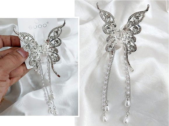 Stylish Butterfly Shape Silver Hair Catcher (DZ16458)