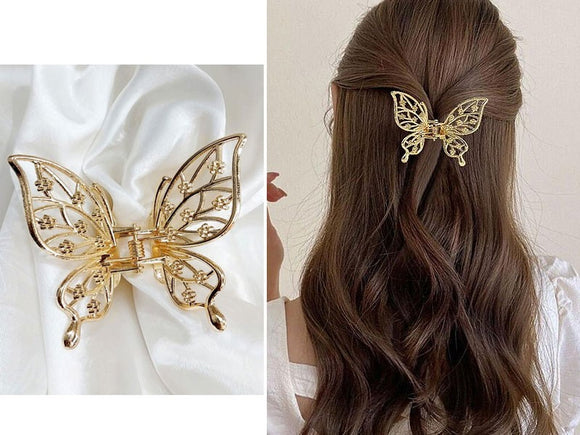 Elegant Butterfly Shaped Hair Clip - Golden (DZ16460)