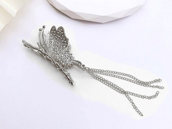 Trendy Butterfly Shape Silver Hair Catcher (DZ16471)