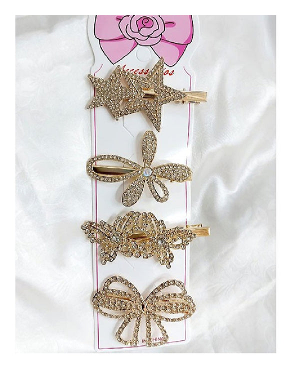 Pack of 4 Beautiful Hair Clips for Girls (DZ16476)