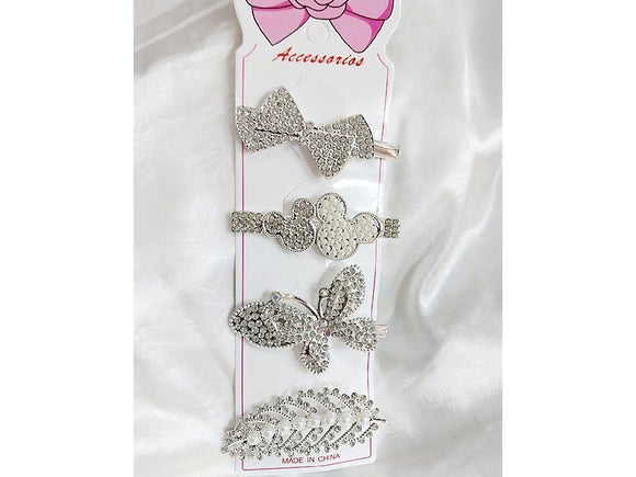 Pack of 4 Beautiful Hair Clips for Girls (DZ16477)