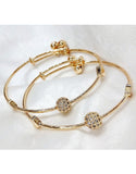Pair of Adjustable Golden Bracelet Kara for Women (DZ16480)