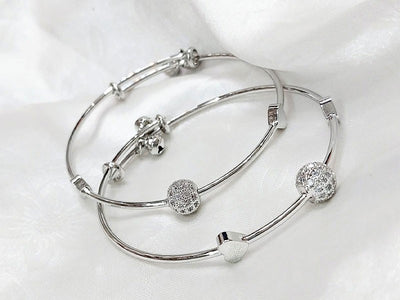 Pair of Adjustable Silver Bracelet Kara for Women (DZ16481)
