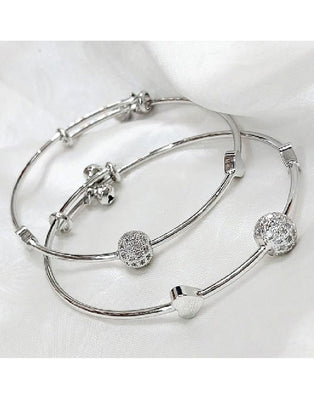 Pair of Adjustable Silver Bracelet Kara for Women (DZ16481)