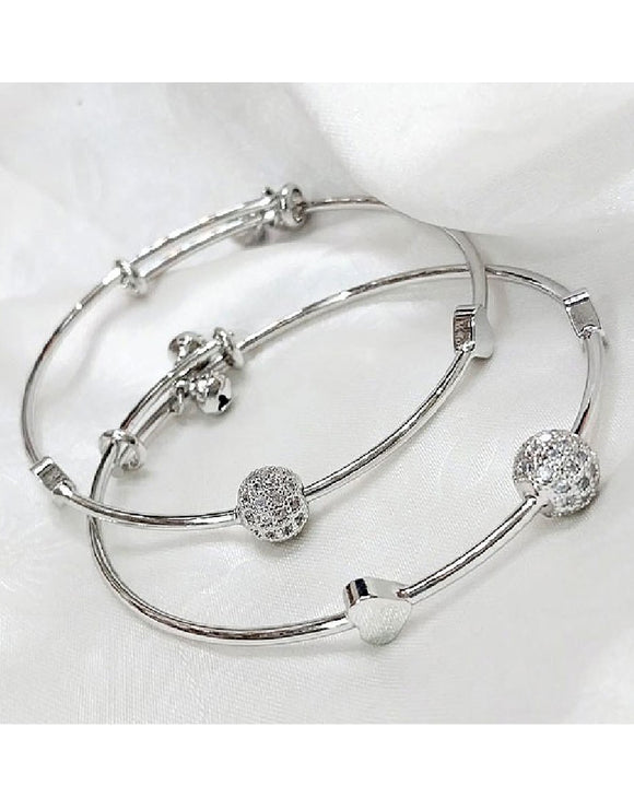 Pair of Adjustable Silver Bracelet Kara for Women (DZ16481)