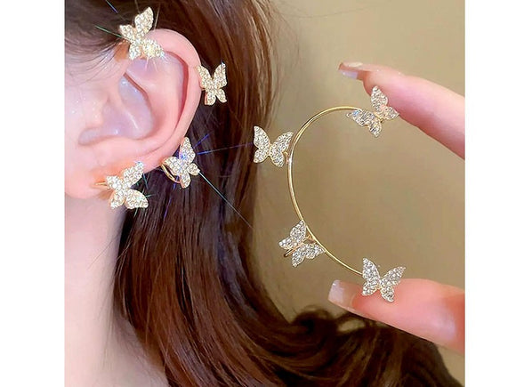 Pair of Delicate Butterfly Ear Cuffs (DZ16485)