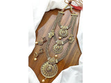 Antique Finish Rajwadi Mala Set Design with Earrings (DZ16491)