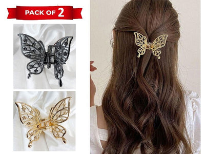 Pack of 2 Butterfly Shaped Hair Clips (DZ16502)