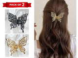 Pack of 2 Butterfly Shaped Hair Clips (DZ16502)