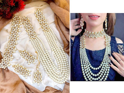 Heavy Bridal Mala Set with Choker, Earrings and Tikka (DZ16518)