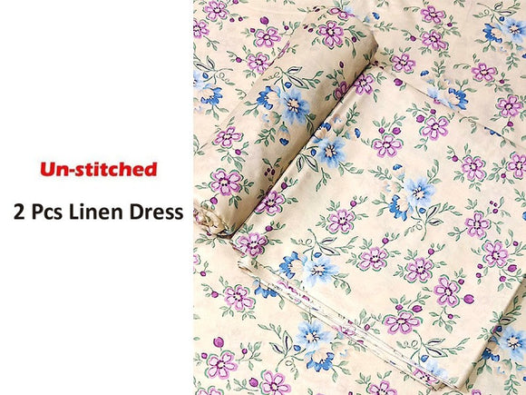 Digital All-Over Print 2-Piece Linen Dress (DZ16524)